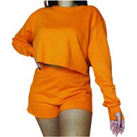 Cropped de Moletom com Gola Redonda
